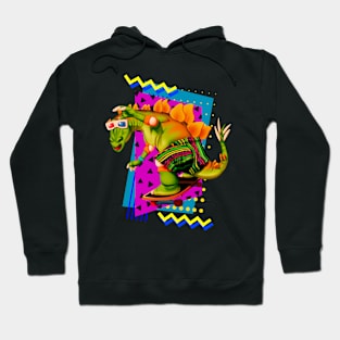 Retro Stegosaurus rolling Hoodie